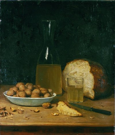 New White Wine and Nuts by Albert Anker